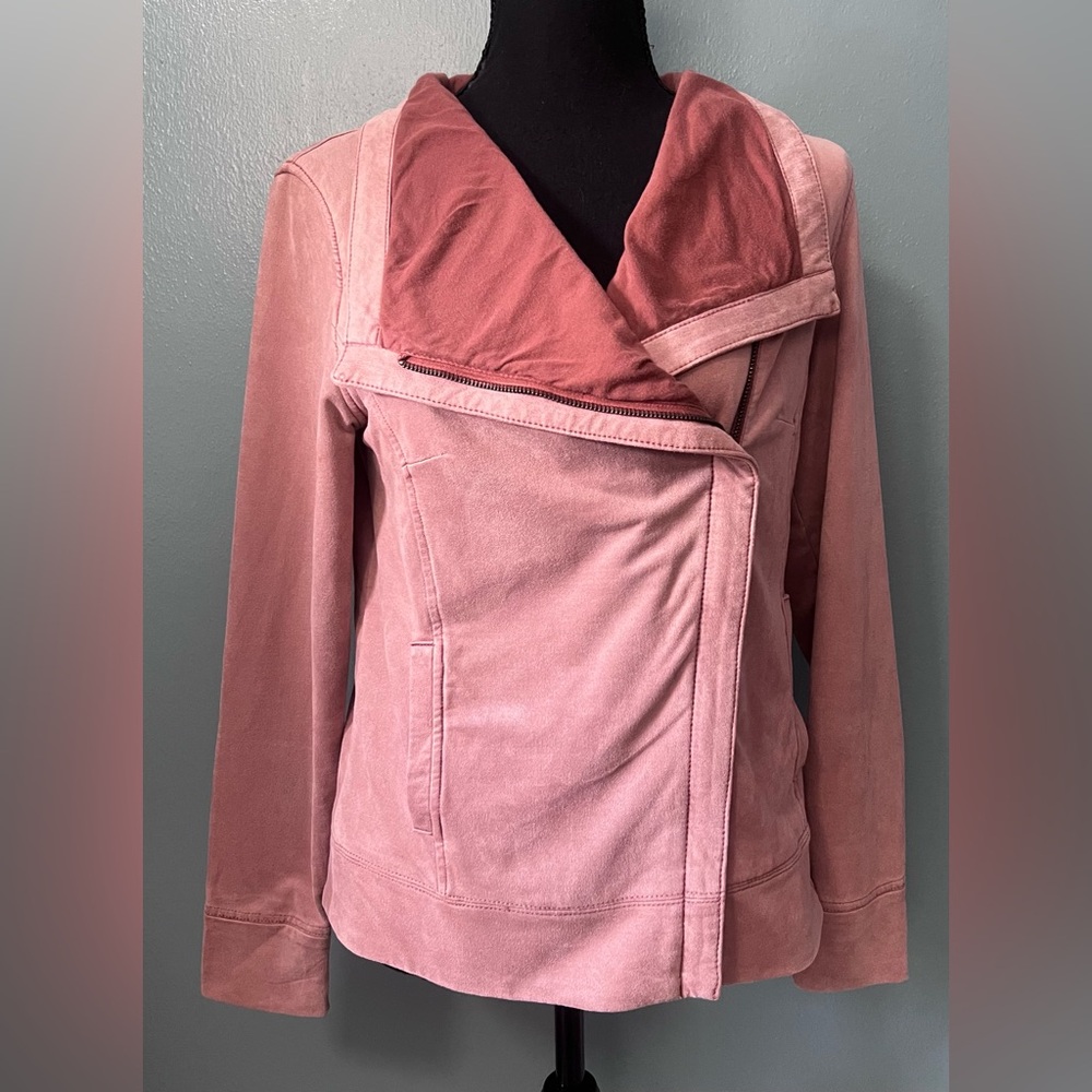 Anthropologie Marrakech pink suede zip up jacket​​​